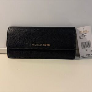 Michael Kors - NWT - Bedford Black Leather Flat Wallet
